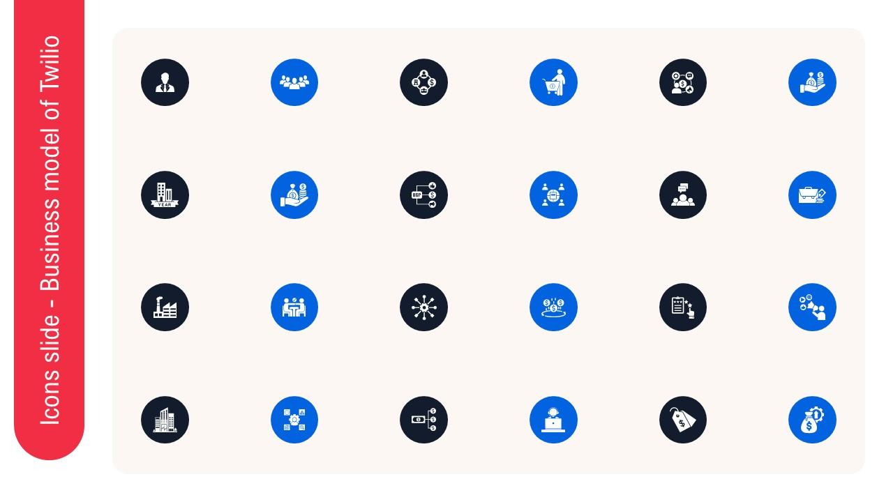 Icons Slide Business Model Of Twilio BMC SS