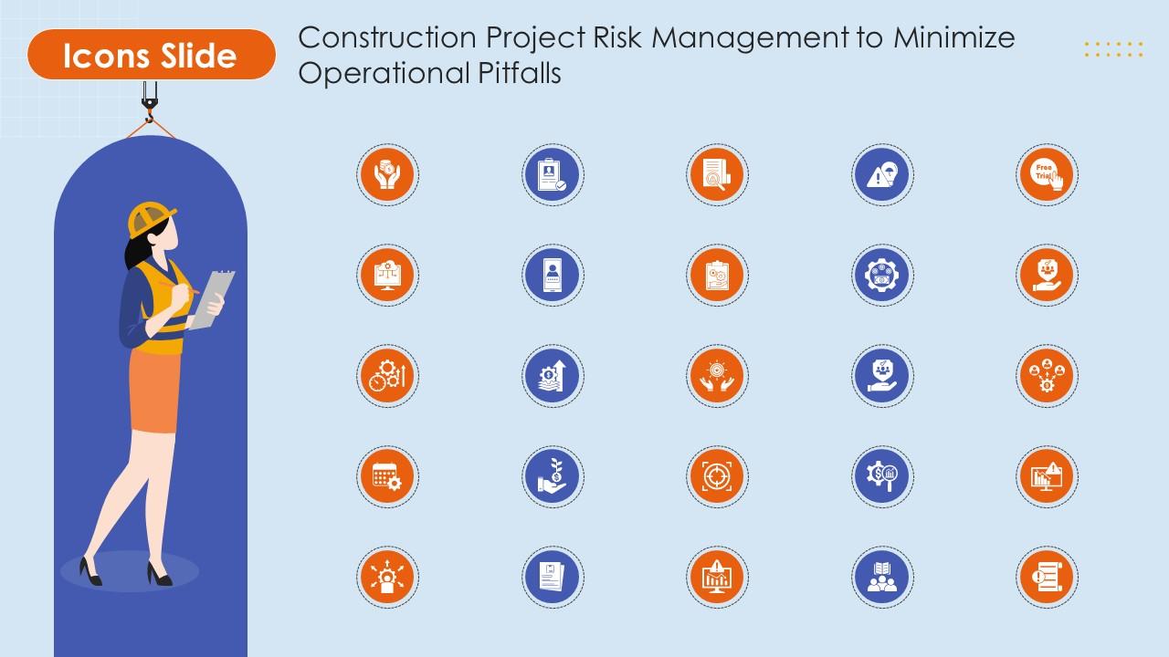 Icons Slide Construction Project Risk Management To Minimize Operational Pitfalls CRP DK SS
