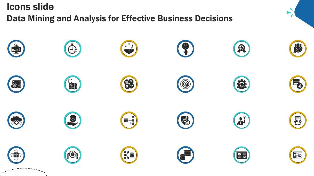 Icons Slide Data Mining And Analysis For Effective Business Decisions Ppt PowerPoint AI SS V