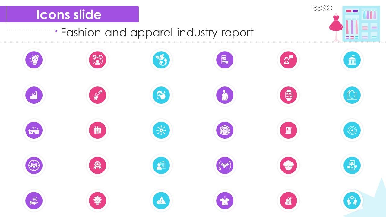 Icons Slide Fashion And Apparel Industry Report IR SS