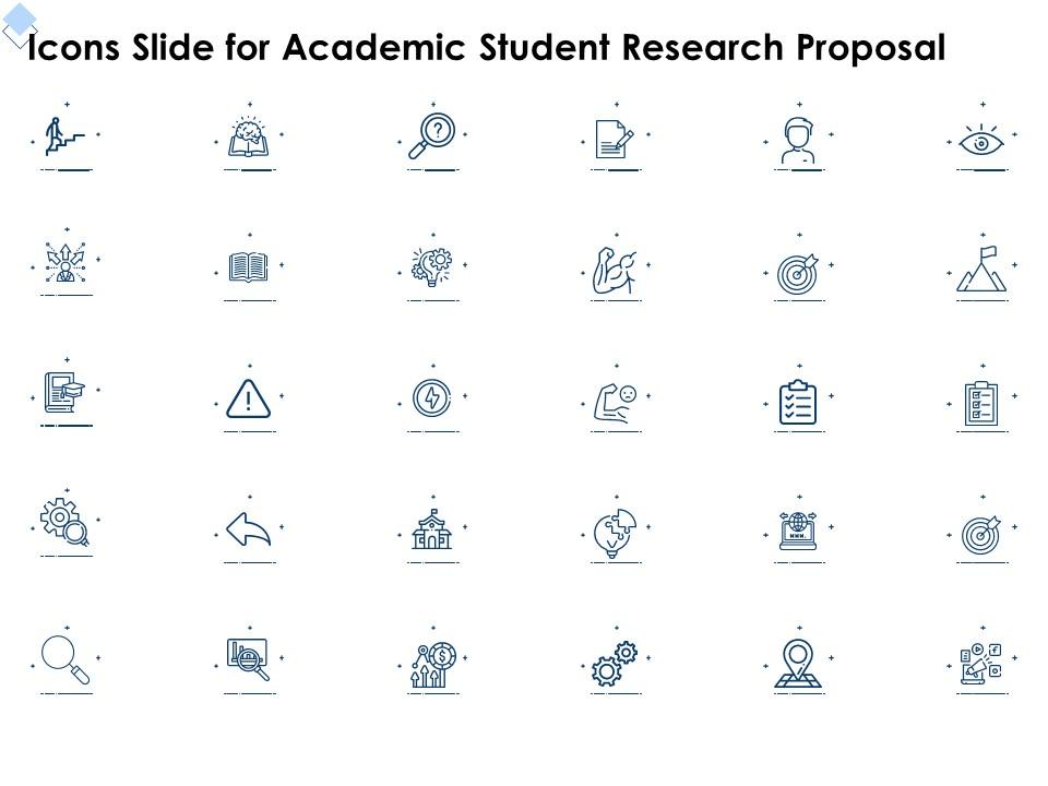 Icons slide for academic student research proposal ppt powerpoint presentation tips Slide01
