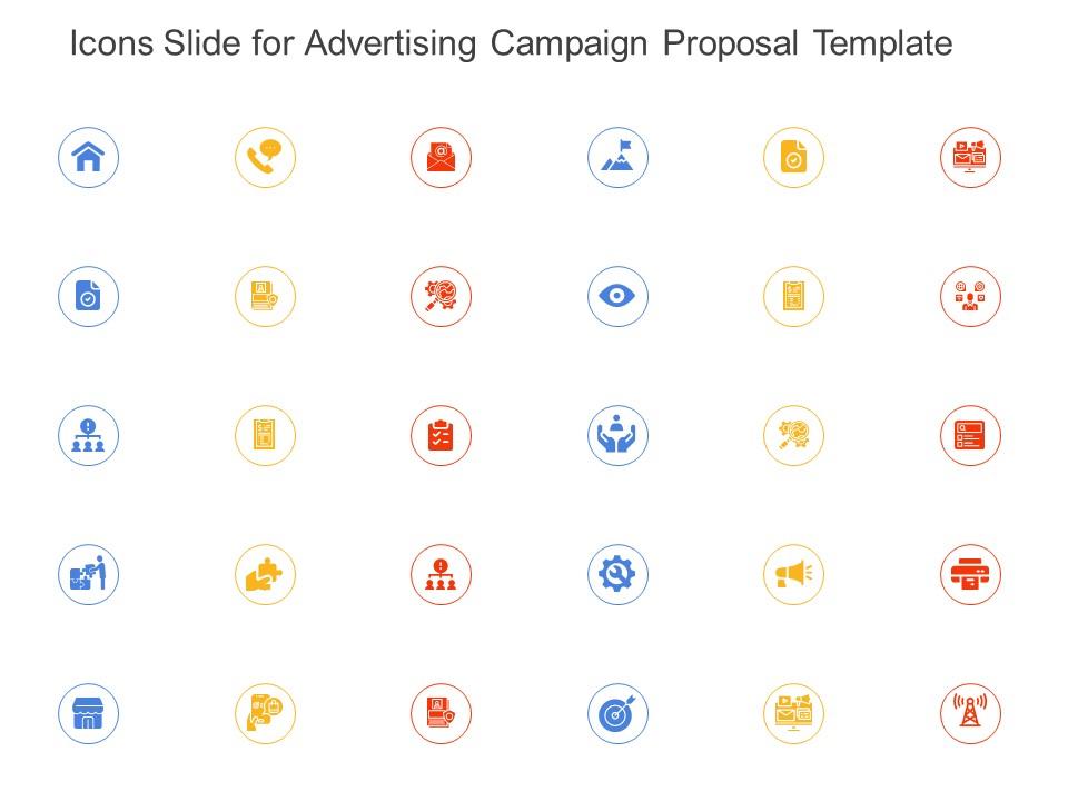 Icons slide for advertising campaign proposal template ppt powerpoint presentation layouts Slide01