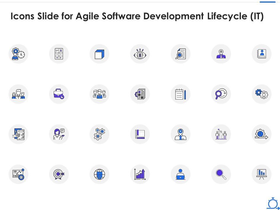 Icons slide for agile software development lifecycle it ppt powerpoint presentation file Slide01