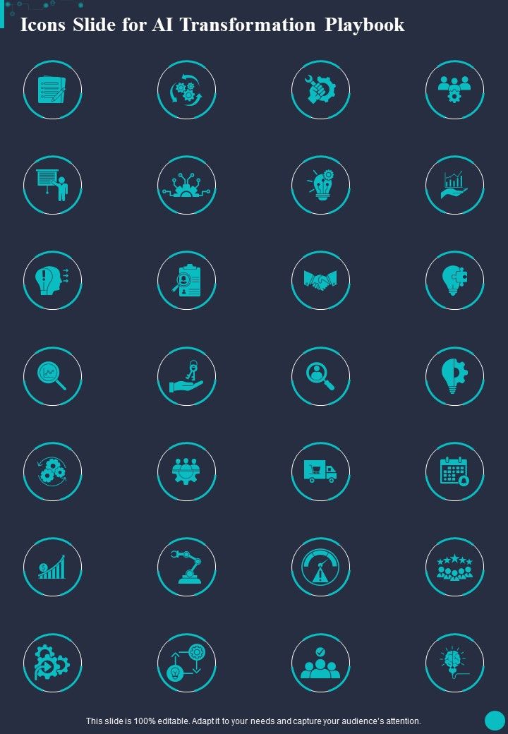 Icons Slide For AI Transformation Playbook One Pager Sample Example Document Slide01