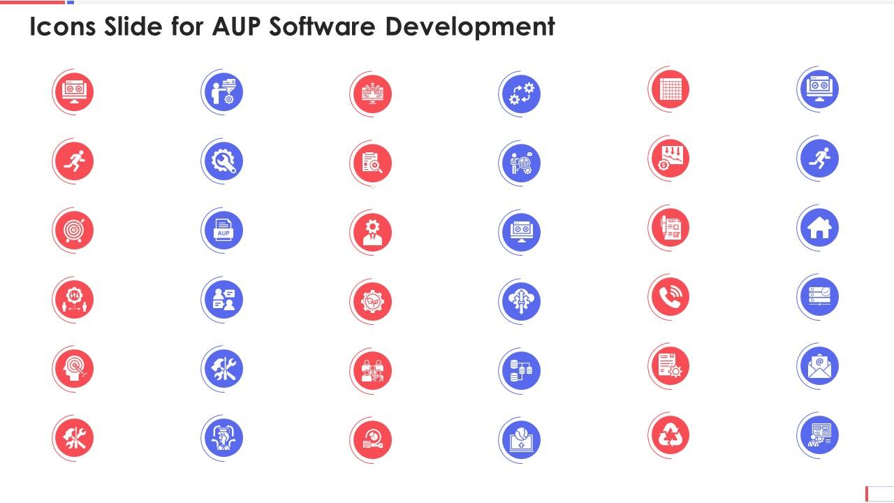 Icons slide for aup software development Slide01