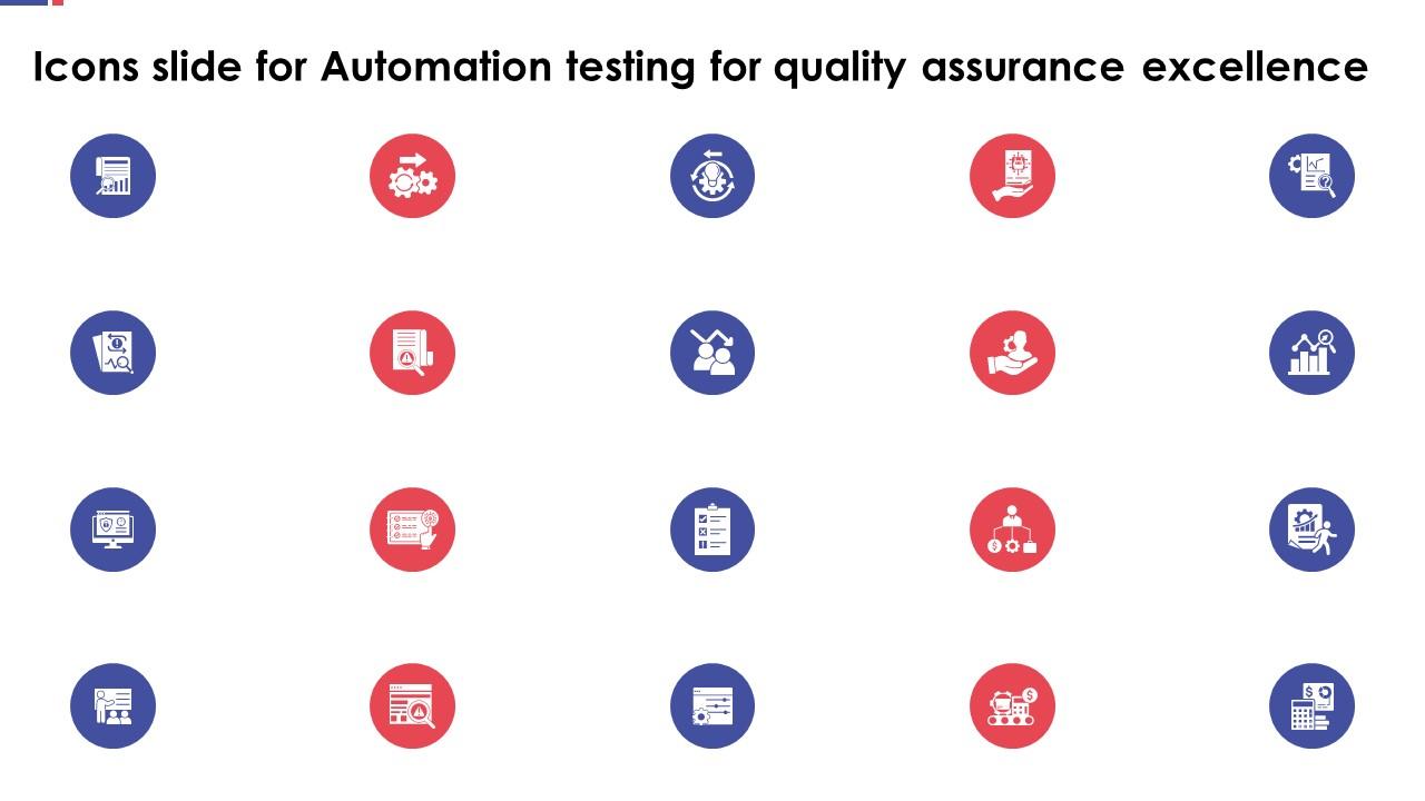Icons Slide For Automation Testing For Quality Assurance Excellence