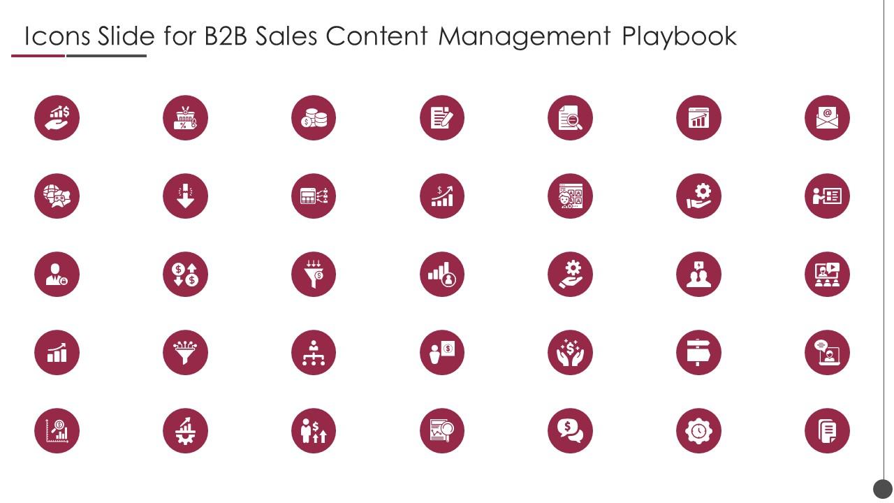 Icons Slide For B2b Sales Content Management Playbook Slide01