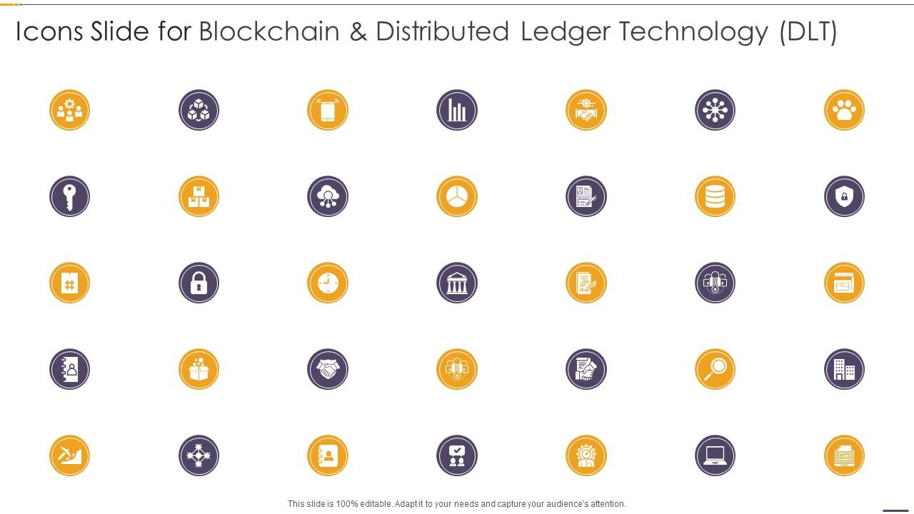 Icons Slide For Blockchain And Distributed Ledger Technology DLT Slide01