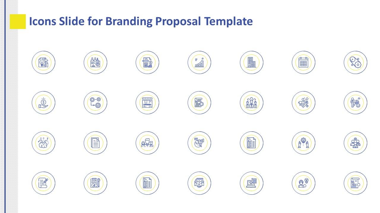 Icons slide for branding proposal template ppt themes Slide01