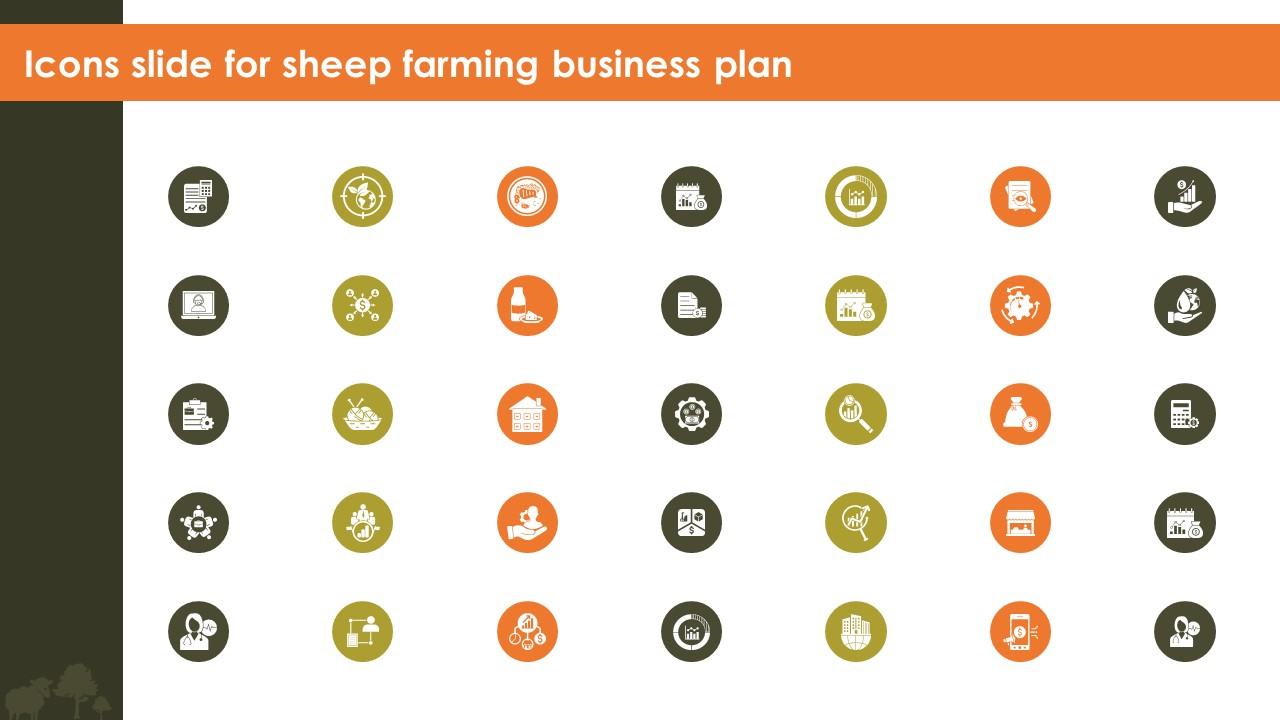 Icons Slide For Business Plan Sheep Farming BP SS