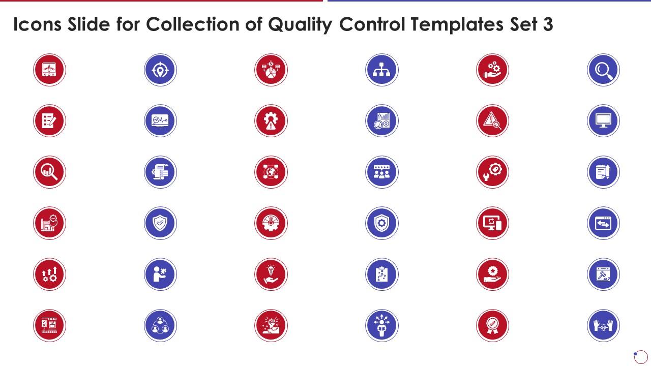 Icons Slide For Collection Of Quality Control Templates Set 3 Slide01