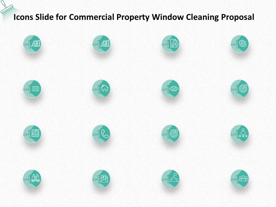 Icons slide for commercial property window cleaning proposal ppt powerpoint presentation Slide01