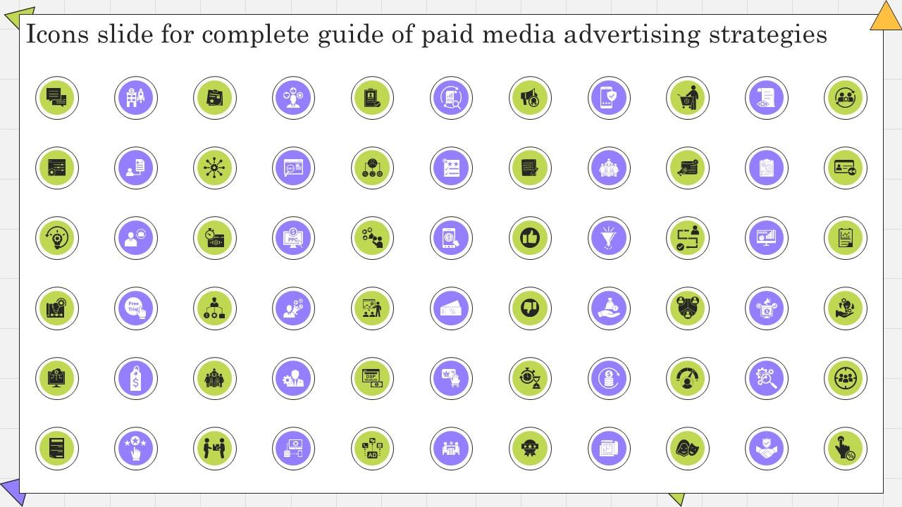 Icons Slide For Complete Guide Of Paid Media Advertising Strategies Ppt Slides Layout Ideas