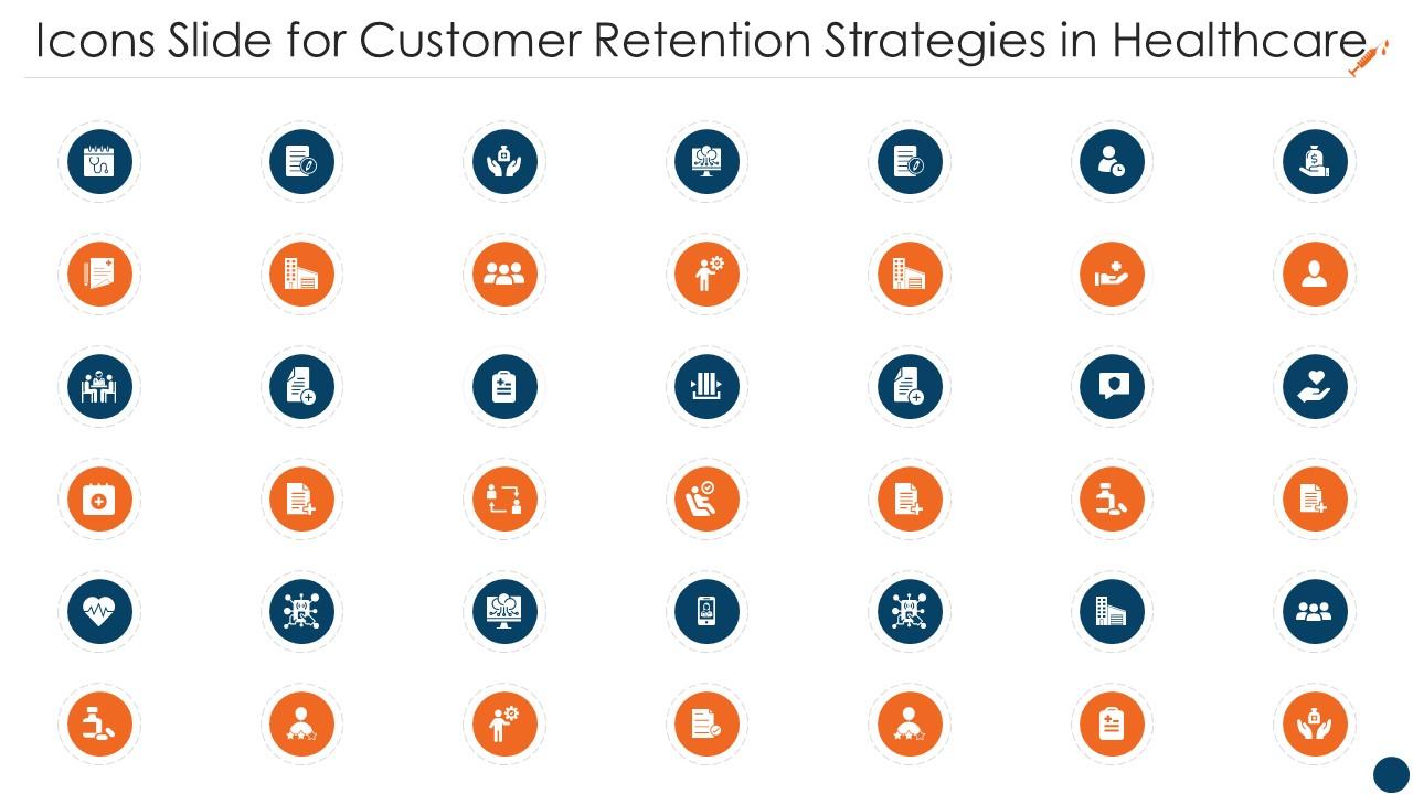 Icons Slide For Customer Retention Strategies In Healthcare Slide01