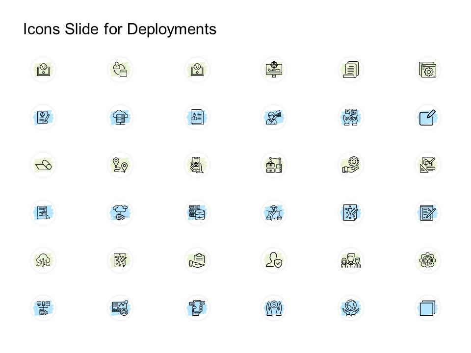 Icons slide for deployments ppt professional Slide01