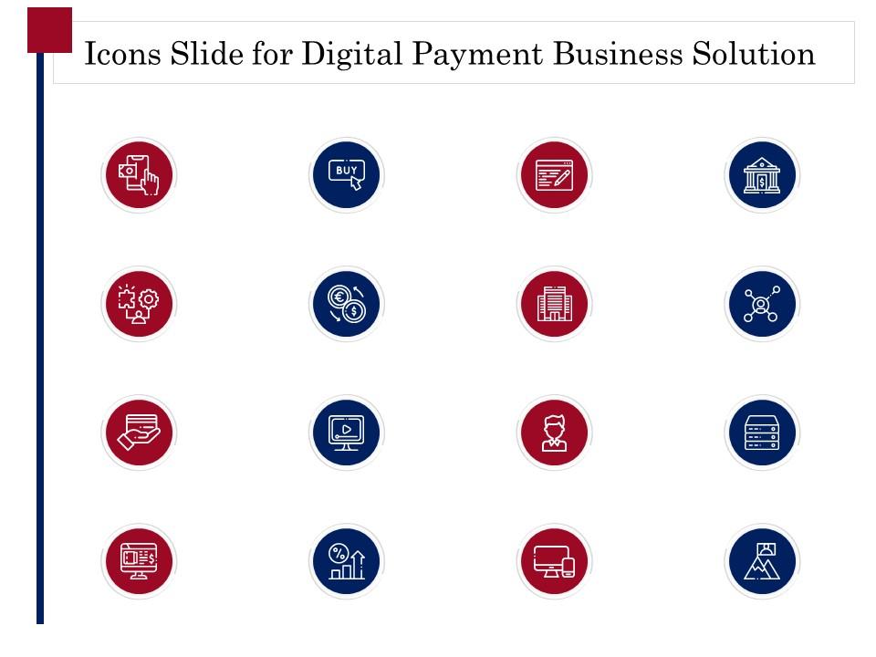 Icons slide for digital payment business solution ppt powerpoint presentation model Slide01