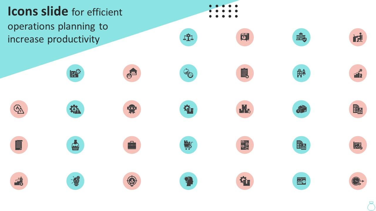 Icons Slide For Efficient Operations Planning To Increase Productivity Strategy SS V