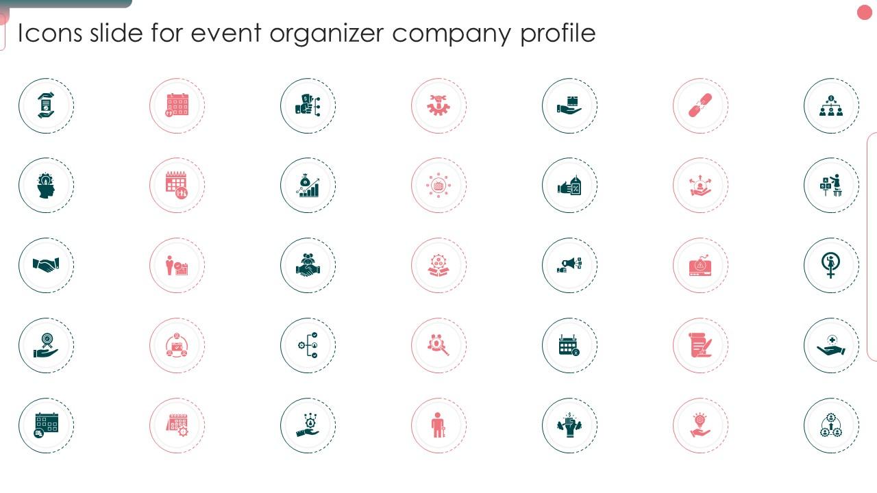 Icons Slide For Event Organizer Company Profile Ppt Themes Slide01