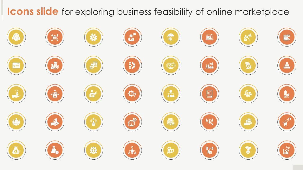Icons Slide For Exploring Business Feasibility Of Online Marketplace PPT Slides