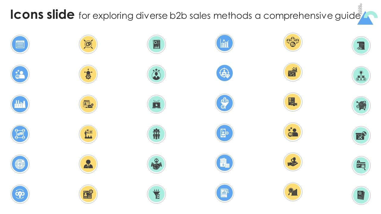 Icons Slide For Exploring Diverse B2b Sales Methods A Comprehensive Guide Ppt Sample SA SS V