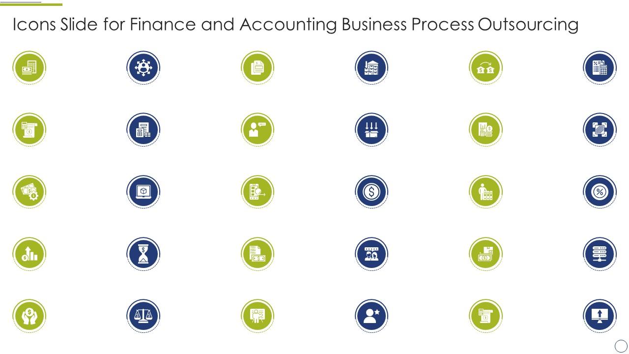 Icons slide for finance and accounting business process outsourcing Slide01