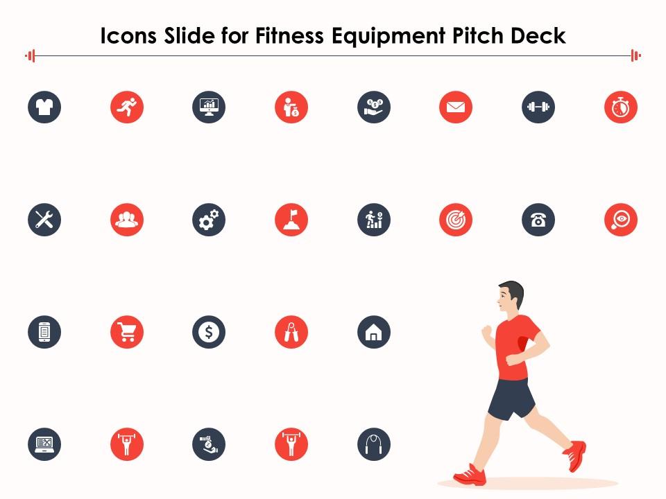 Icons slide for fitness equipment pitch deck ppt diagrams Slide01