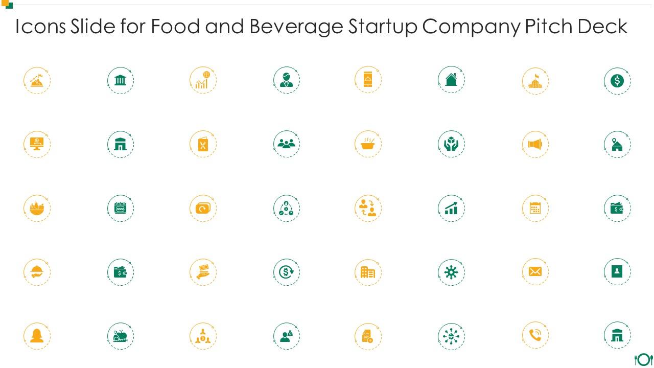 Icons Slide For Food And Beverage Startup Company Pitch Deck Slide01