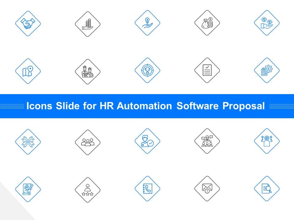 Icons slide for hr automation software proposal ppt file formats Slide01