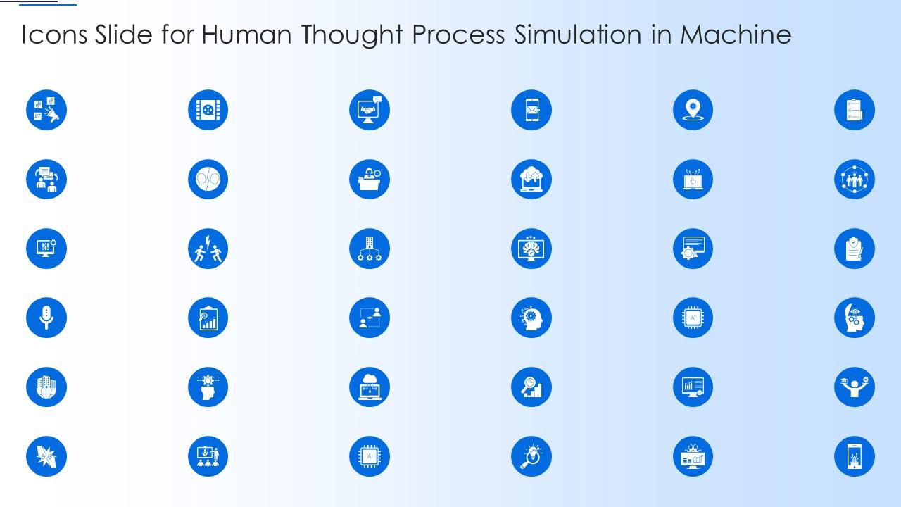 Icons Slide For Human Thought Process Simulation In Machine Slide01