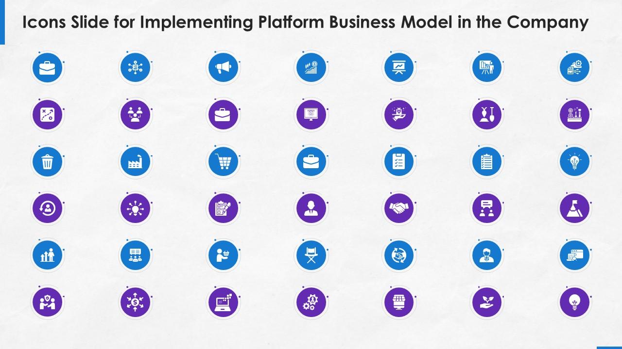 Icons slide for implementing platform business model in the company Slide01