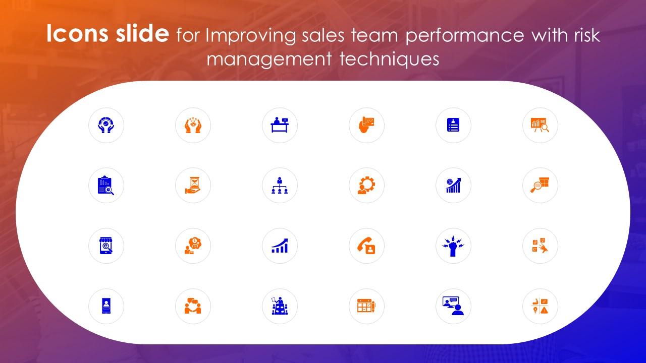 Icons Slide For Improving Sales Team Performance With Risk Management Techniques Slide01