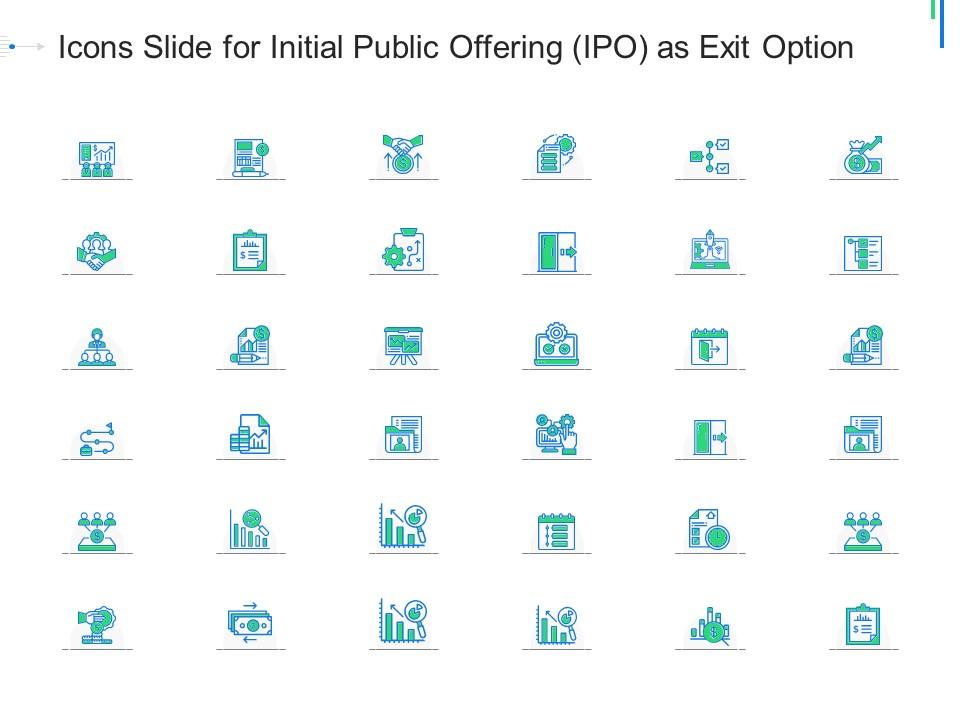 Icons slide for initial public offering ipo as exit option ppt ideas display Slide01
