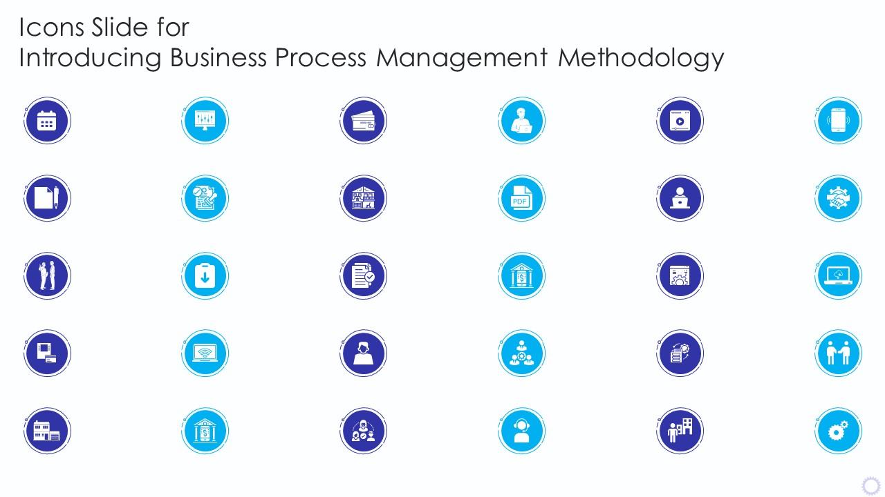 Icons Slide For Introducing Business Process Management Methodology Slide01