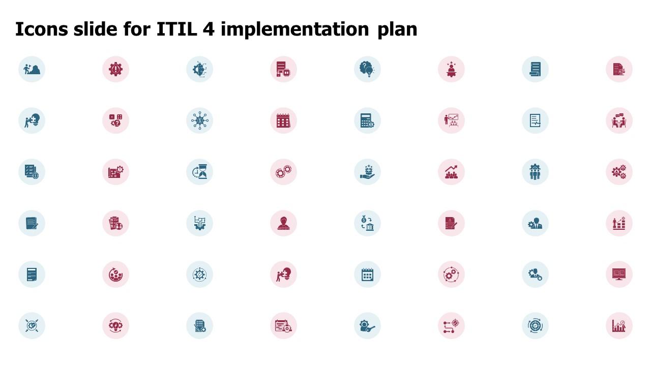 Icons Slide For ITIL 4 Implementation Plan Ppt Icon Slide Portrait