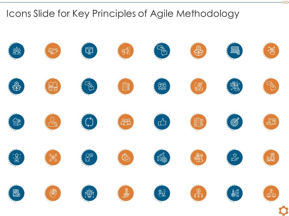 Icons slide for key principles of agile methodology Slide01