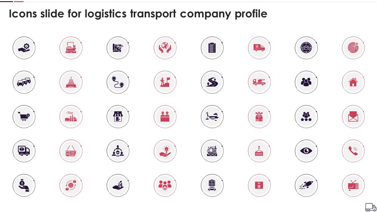 Icons Slide For Logistics Transport Company Profile Slide01
