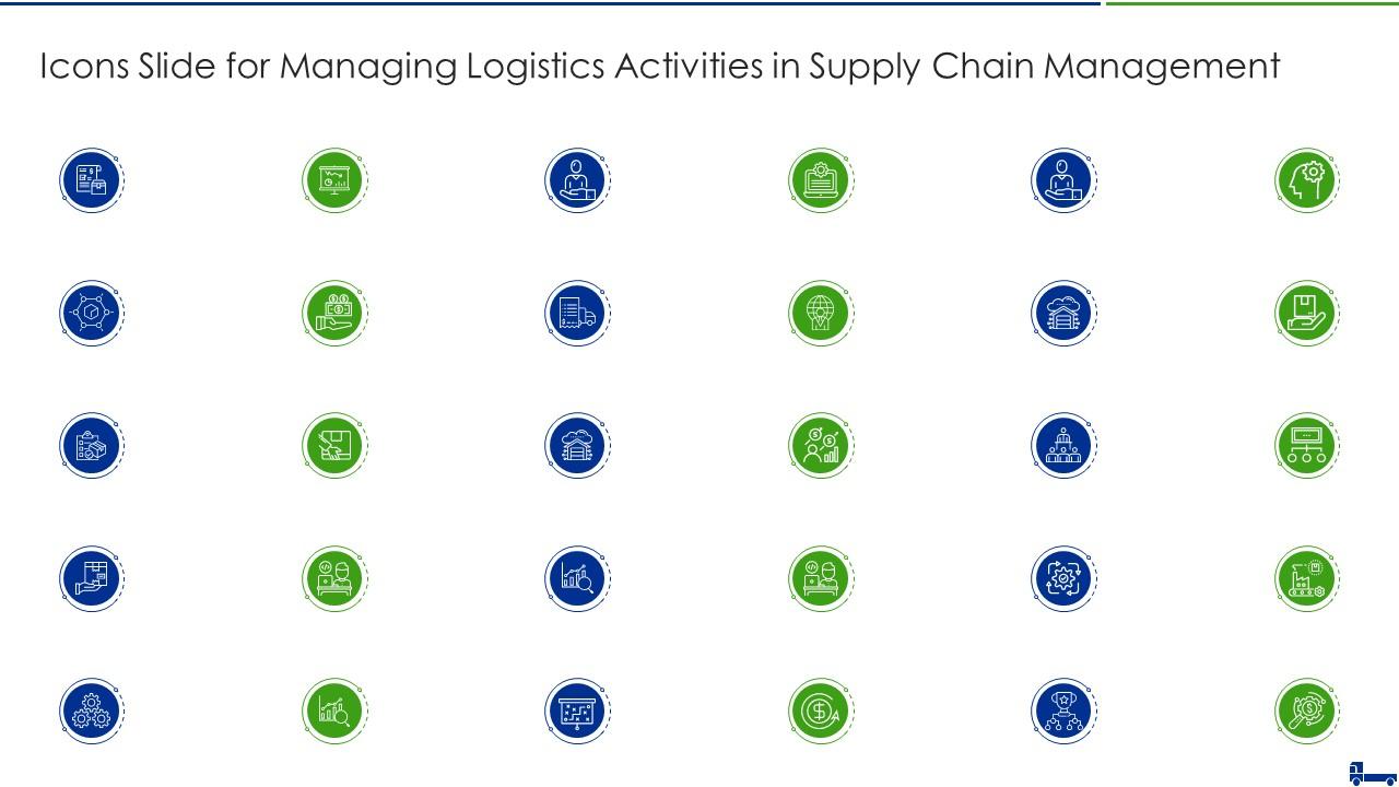 Icons Slide For Managing Logistics Activities In Supply Chain Management Slide01