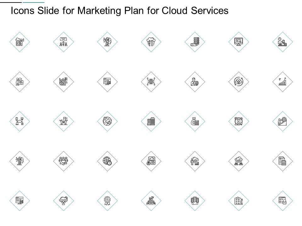 Icons slide for marketing plan for cloud services ppt powerpoint presentation gallery demonstration Slide01