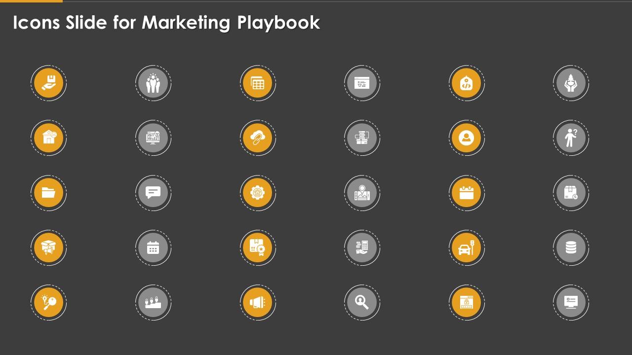 Icons slide for marketing playbook ppt powerpoint icons tips slide Slide01