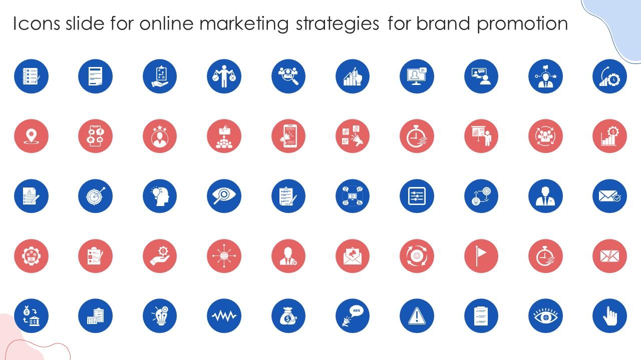 Icons Slide For Online Marketing Strategies For Brand Promotion Ppt Pictures Slide01