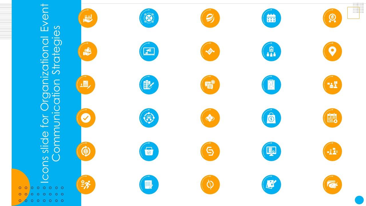 Icons Slide For Organizational Event Communication Strategies Ppt Powerpoint Presentation File Aids Slide01