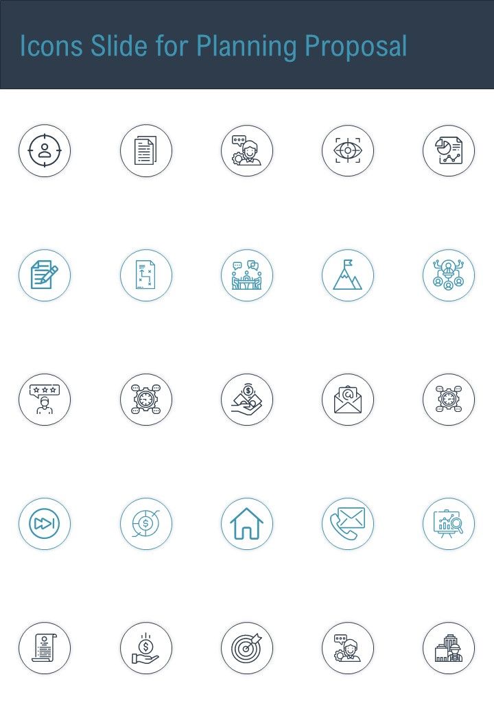 Icons Slide For Planning Proposal One Pager Sample Example Document Slide01