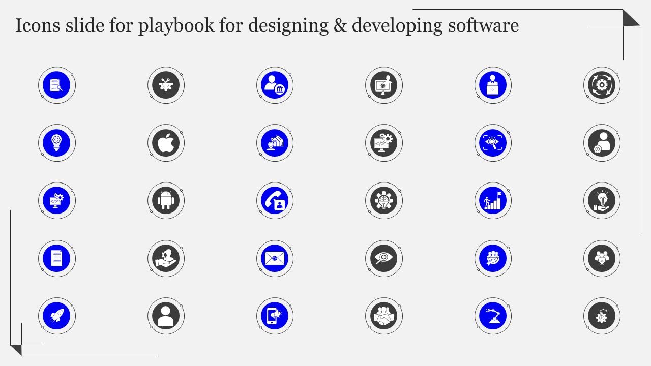 Icons Slide For Playbook For Designing And Developing Software Slide01