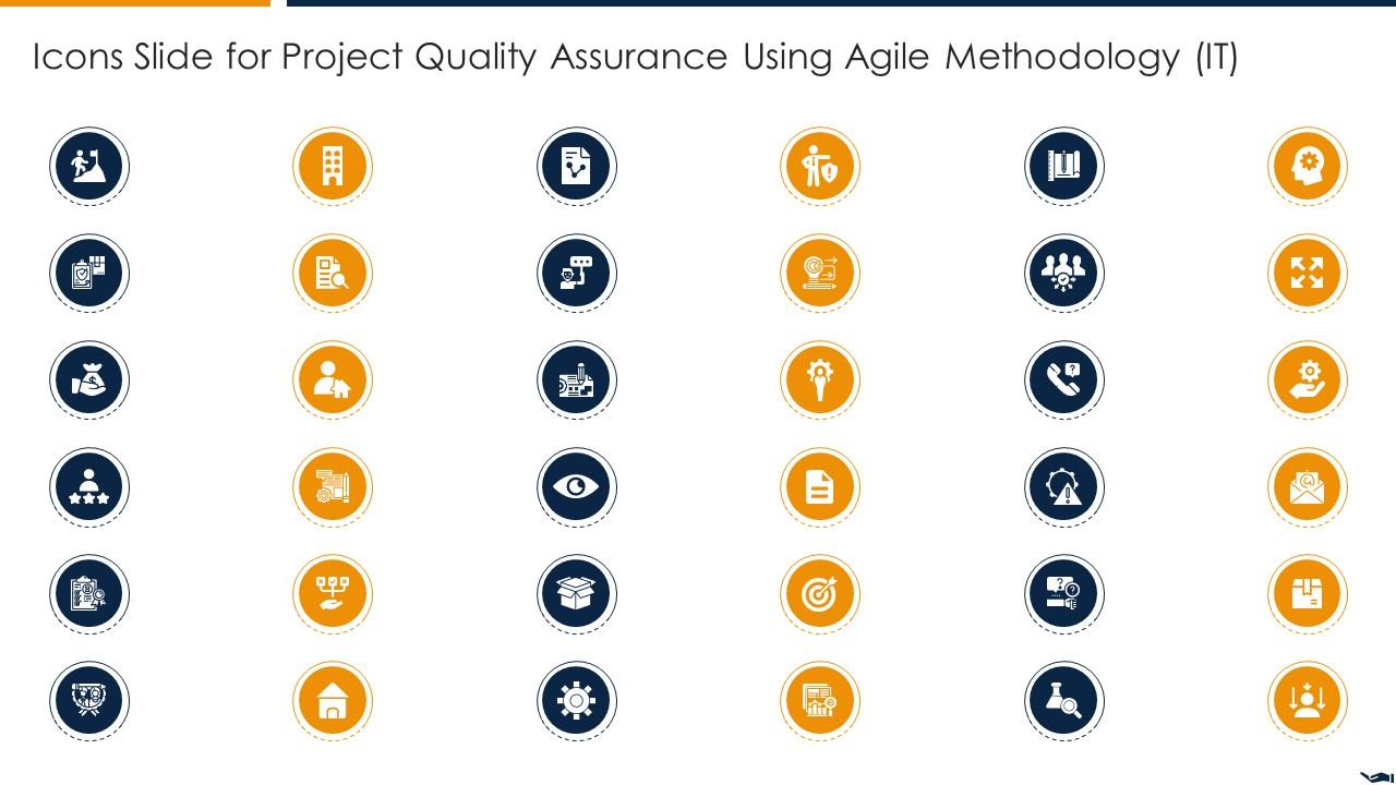 Icons Slide For Project Quality Assurance Using Agile Methodology IT Slide01