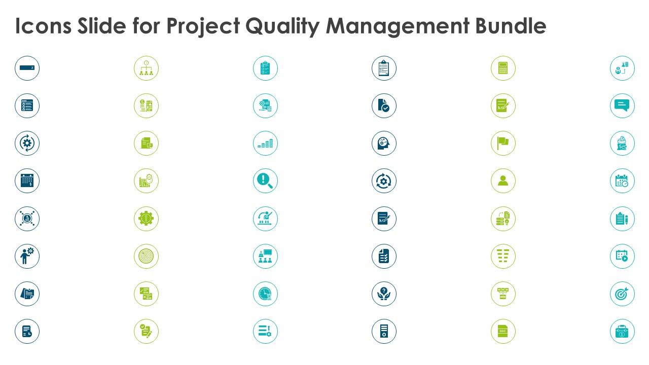 Icons slide for project quality management bundle Slide01