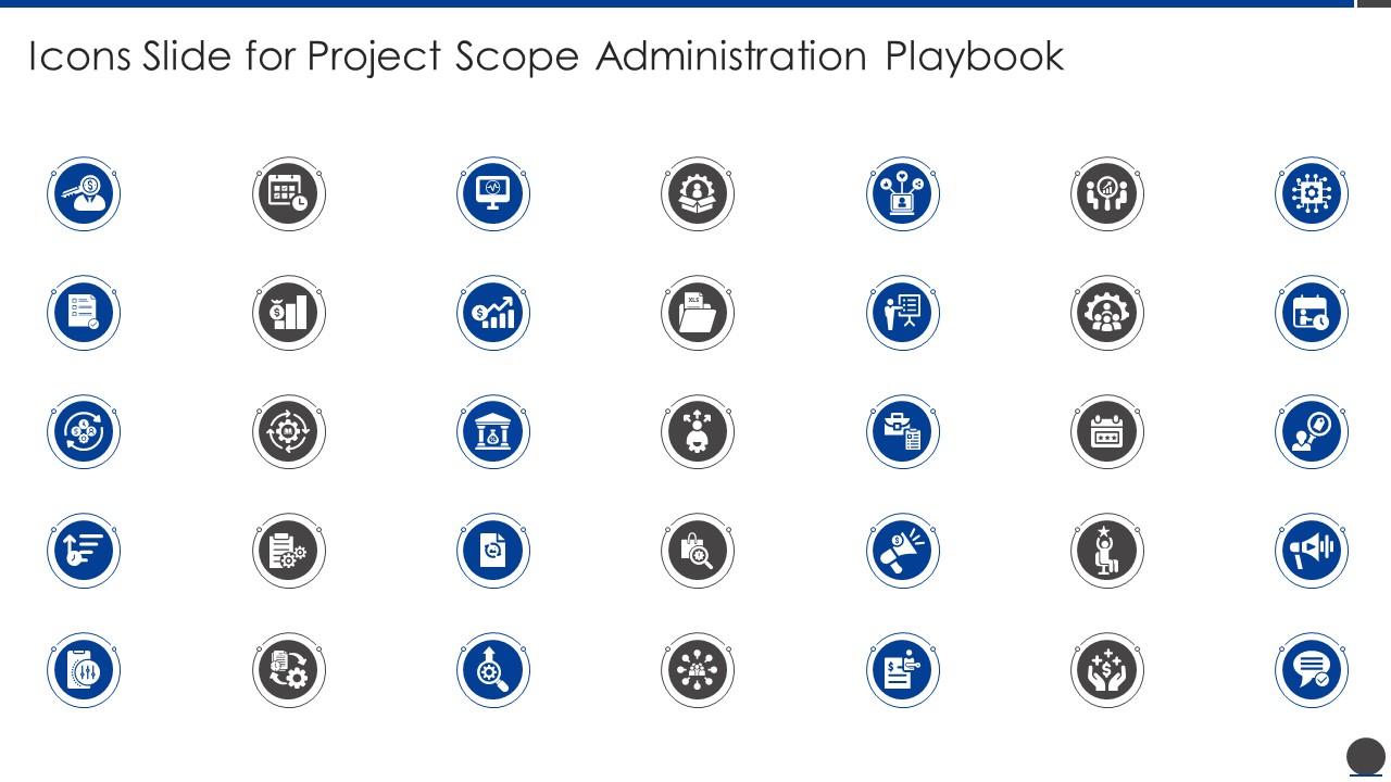 Icons Slide For Project Scope Administration Playbook Slide01