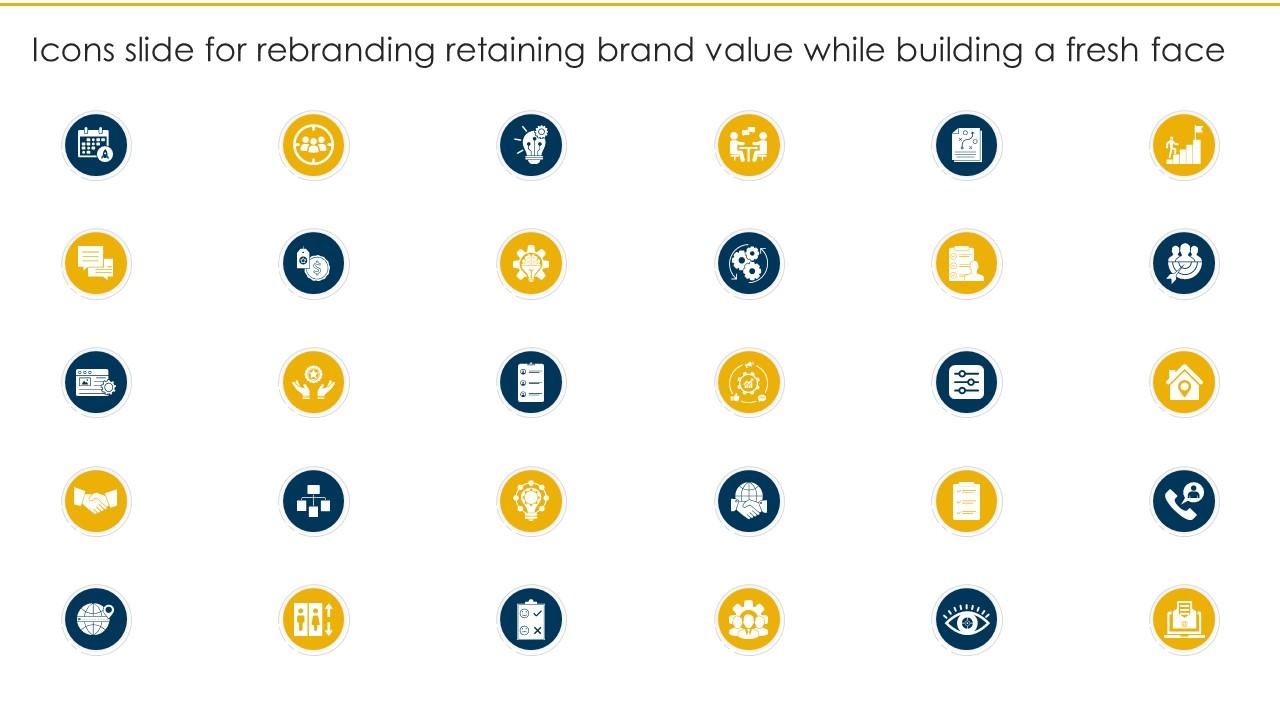 Icons Slide For Rebranding Retaining Brand Value While Building A Fresh Face Slide01