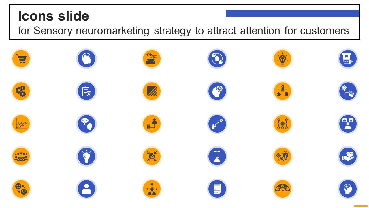 Icons Slide For Sensory Neuromarketing Strategy To Attract Attention MKT SS V
