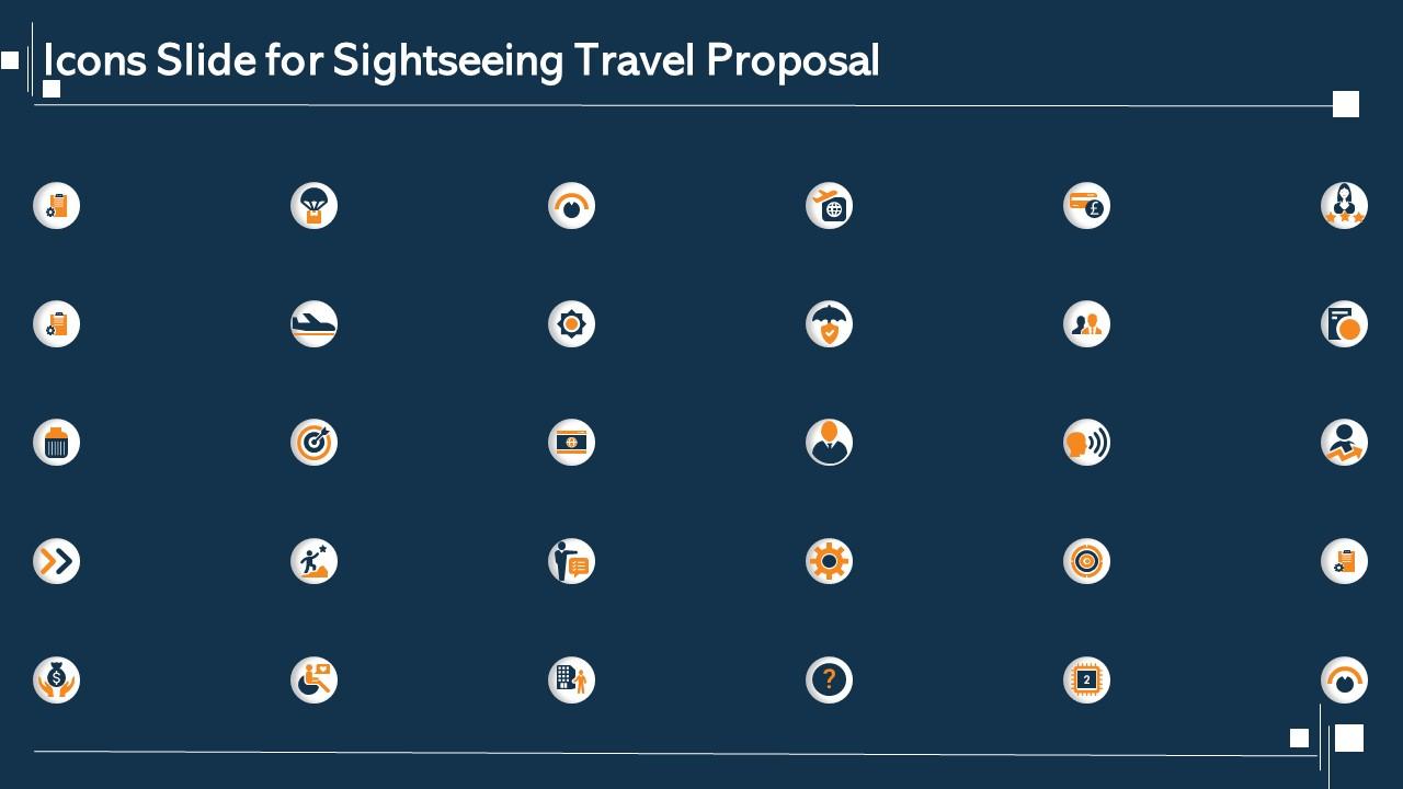 Icons slide for sightseeing travel proposal ppt slides deck Slide01