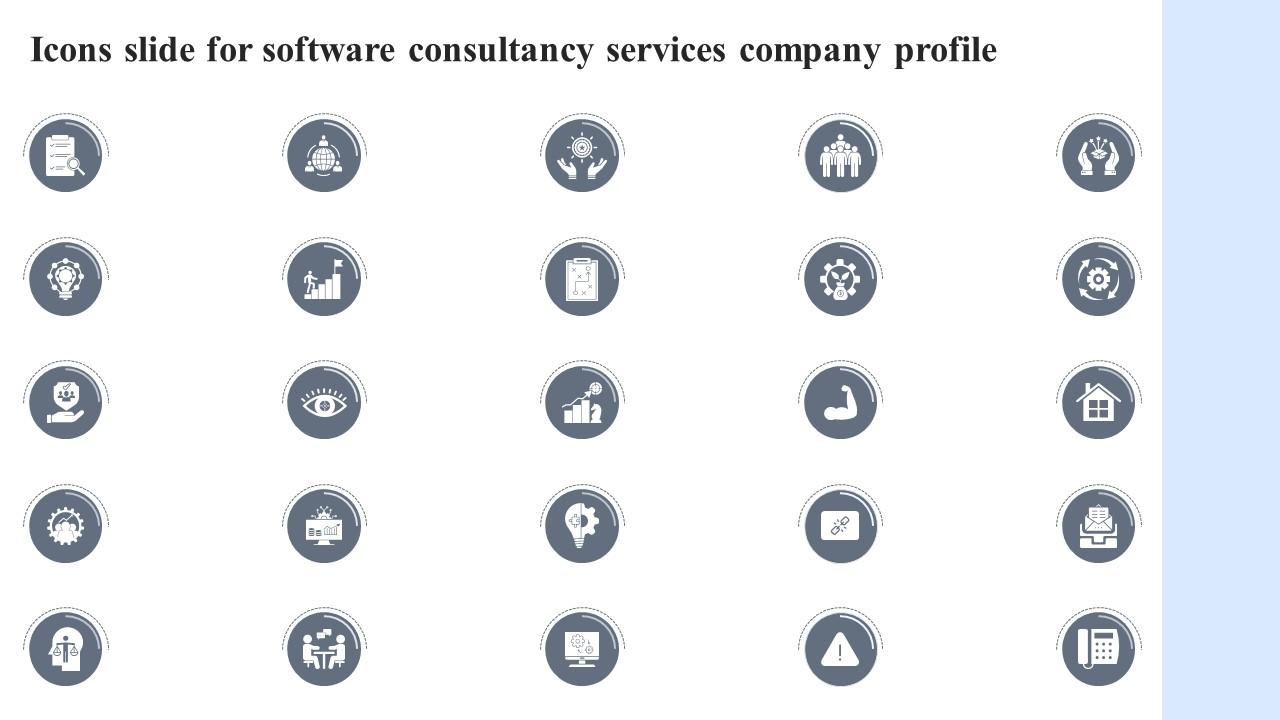 Icons Slide For Software Consultancy Services Company Profile Ppt Elements Slide01